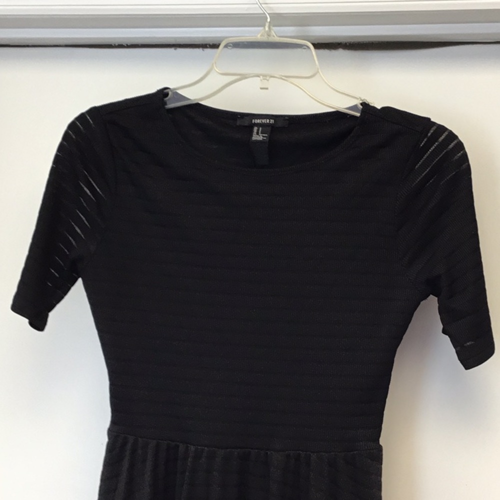 Forever 21 Bodycon Fit & Flare Dress Black Sm - Picture 2 of 5